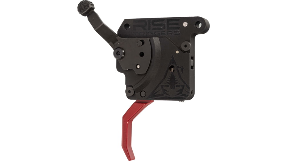OpticsPlanet Exclusive Rise Armament OPMOD Reliant Hex-C Action Drop-in Rifle Trigger, Remington 700, Curved, 2-5lb, Black/Red, 850062094192