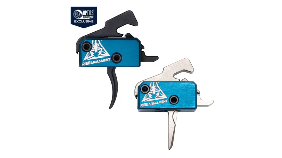 OpticsPlanet Exclusive RISE Armament RA-240 Enhanced Rifle Trigger, Blue/Black, Blue/Silver