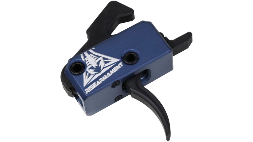 OpticsPlanet Exclusive RISE Armament RA-240 Enhanced Rifle Trigger, Curved, 3.5lb Pull, Blue/Black, RA-240-ERT