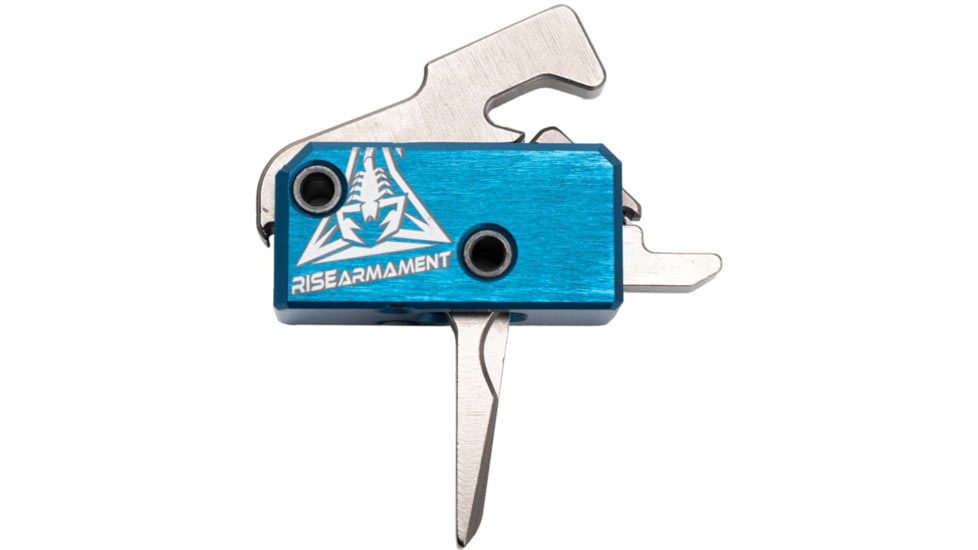 OpticsPlanet Exclusive RISE Armament RA-240 Enhanced Rifle Trigger, Straight, 3.5lb Pull, Blue/Silver, RA-242-ERT
