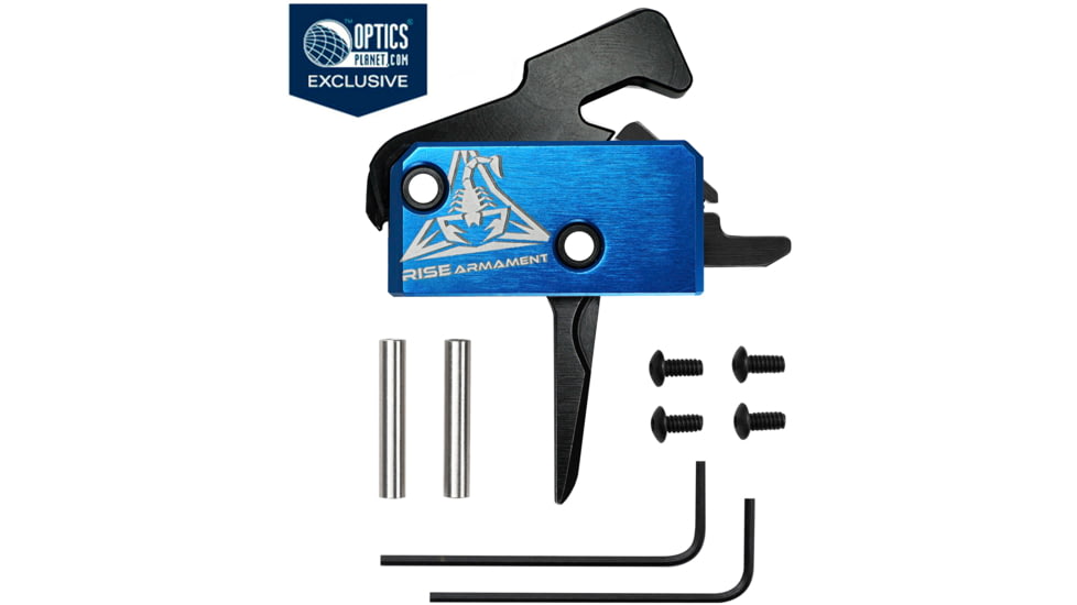 OpticsPlanet Exclusive RISE Armament RA-242 Enhanced Rifle Trigger, Flat, 3.5lb Pull Weight, Anodized Aluminum, Black, RA-242-BLK