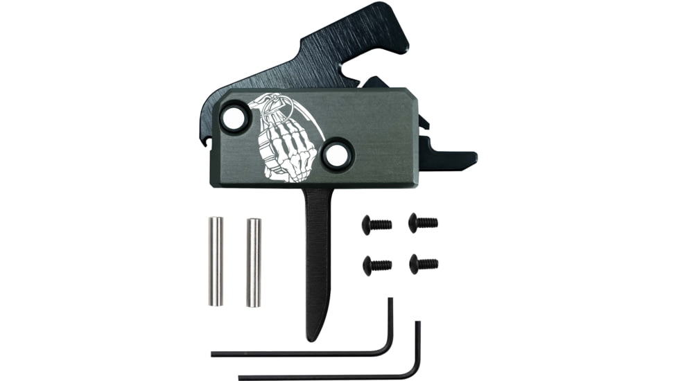 OpticsPlanet Exclusive RISE Armament Ranger Road Limited-Edition RA-140 Super Sporting Trigger with Anti-Walk Pins, 3.5lb Pull, Flat, Black, RA-140F-OP-RGR