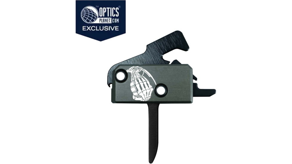 OpticsPlanet Exclusive RISE Armament Ranger Road Limited-Edition RA-140 Super Sporting Trigger with Anti-Walk Pins, 3.5lb Pull, Flat, Black, RA-140F-OP-RGR