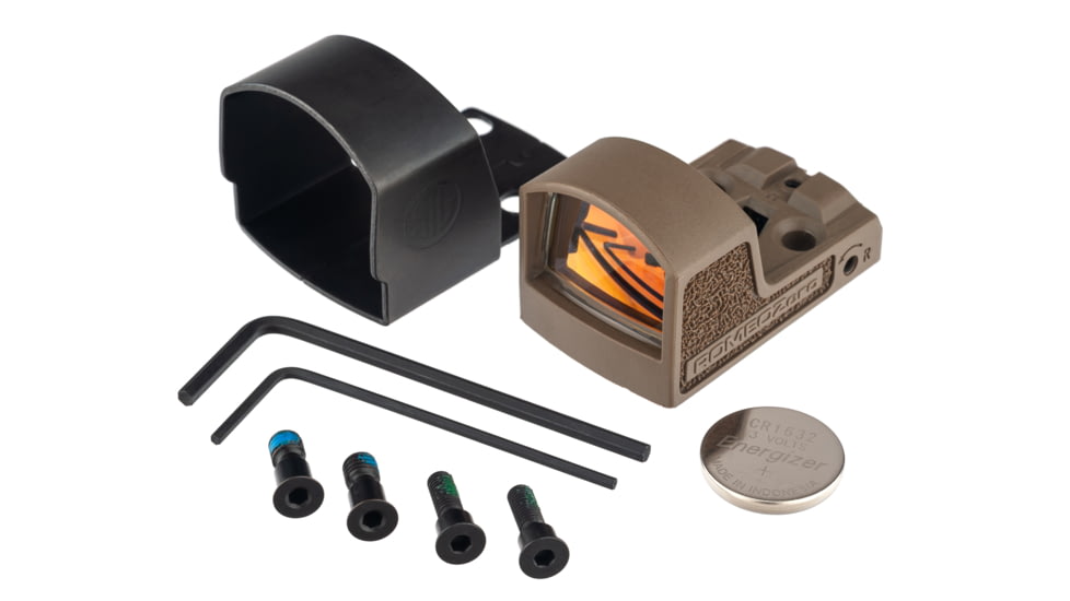 OpticsPlanet Exclusive SIG SAUER Romeo Zero 1x Red Dot Sight, 3 MOA for P365/P365XL, FDE, Small, SOR01301