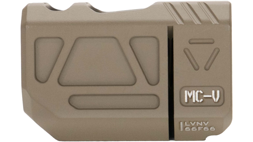 OpticsPlanet Exclusive Strike Industries Micro QUAD V Threaded 9mm Compensator, 1/2x28, Cerakote, Flat Dark Earth, SI-MC-QUAD-V-FDE