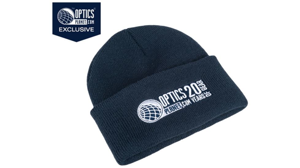 OpticsPlanet Exclusive OpticsPlanet Limited Edition 20th Anniversary Beanie, Navy Blue, OSFA, OPBEANIE20