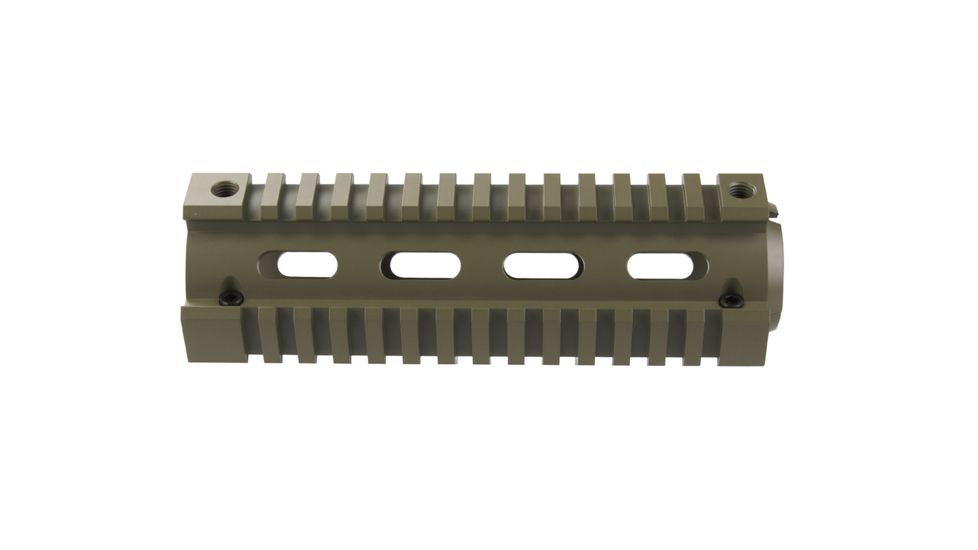 OpticsPlanet Exclusive M4 Cerakote Quad Rail Handguard, Carbine Length, Cerakote, Flat Dark Earth, NSN N, XOP-M4QRC
