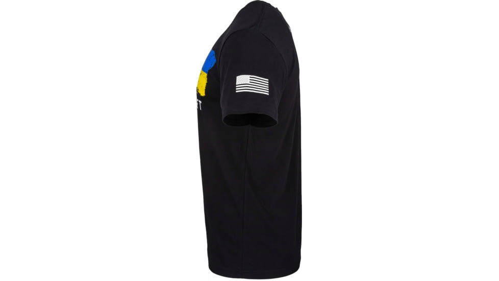 OpticsPlanet Ukraine/US Flag Short Sleeve T-Shirt - Mens, Small, Black, SMALL-MEN-S