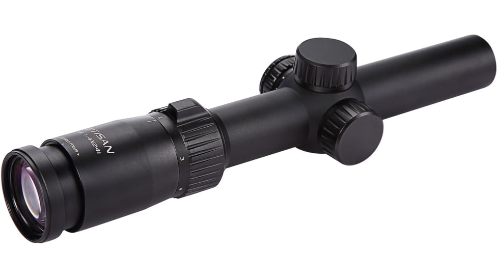 Optisan Precision Sports Optics EVE 1-4x24mm 30mm SFP Rifle Scope, CQB4X Reticle, MOA, Black, 37577