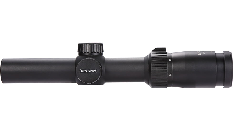 Optisan Precision Sports Optics EVE 1-4x24mm 30mm SFP Rifle Scope, CQB4X Reticle, MOA, Black, 37577