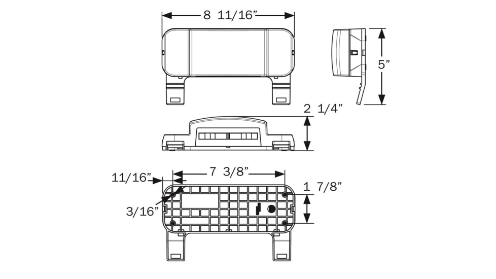Optronics Led RV Combination Tail Light With Base And License Illuminator - Driver Side, White, RVSTL61S