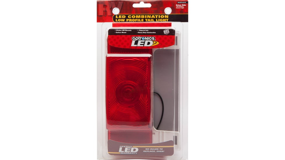 Optronics Led RV Combination Tail Light With Base And License Illuminator - Driver Side, White, RVSTL61S
