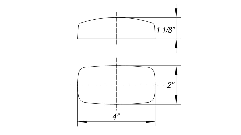 Optronics Mark Light Oval Base Amb, Black, MC32ABS