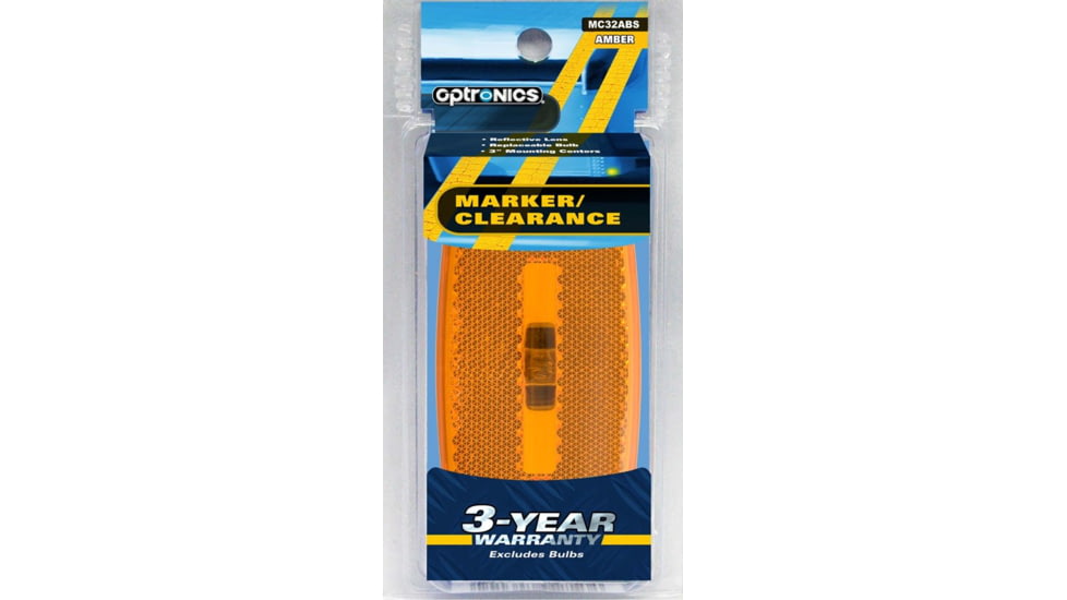 Optronics Mark Light Oval Base Amb, Black, MC32ABS