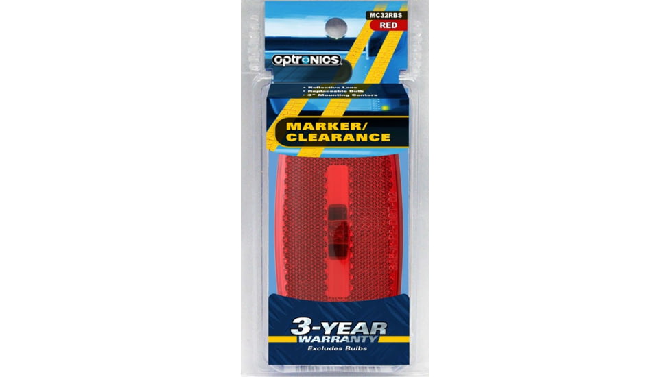 Optronics Mark Light Oval Base Red, Black, MC32RBS