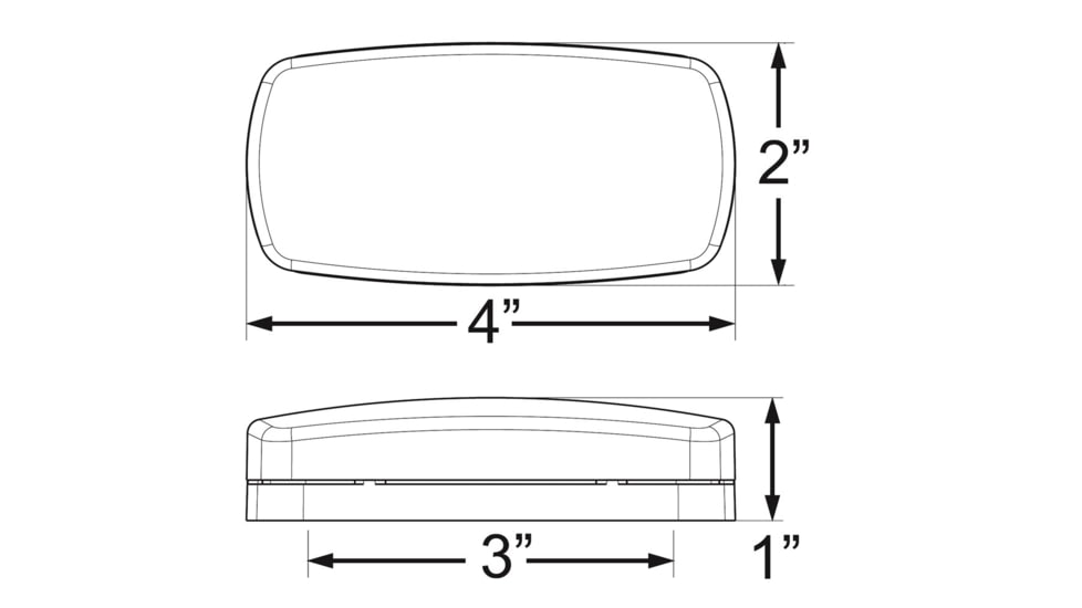 Optronics MCL0032ABS One LED Mark Light Ovl Black Bse, MCL0032ABS