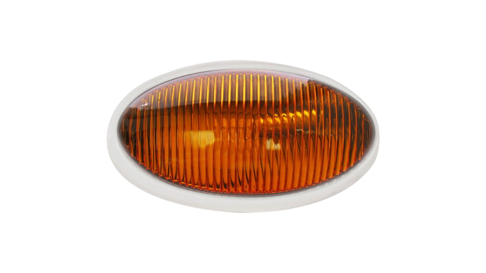 Optronics Porchlight - Clear Oval, Yellow White Housing, RVPL5AFS