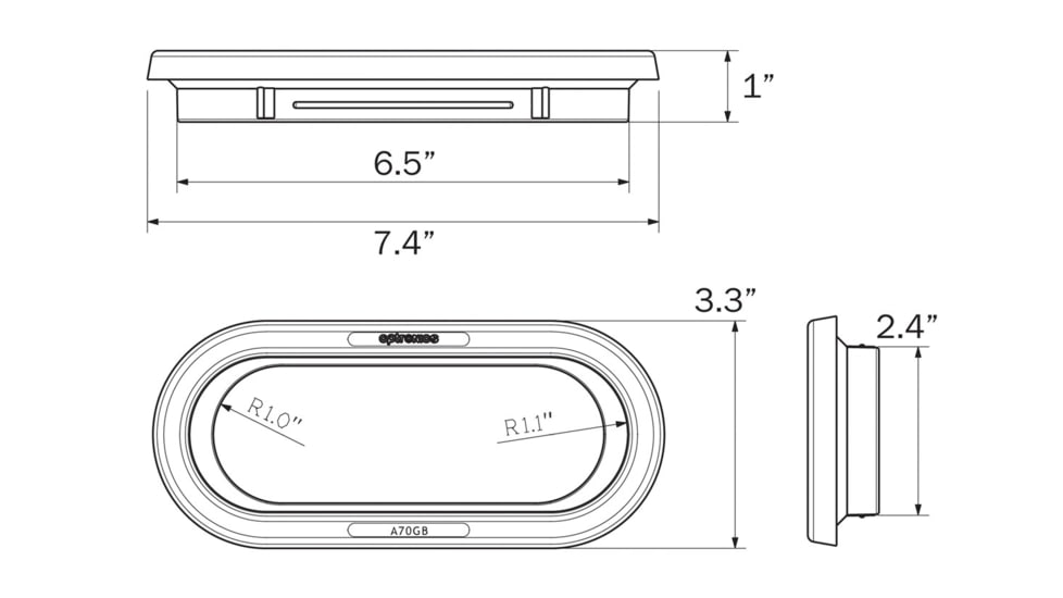 Optronics Pvc Flush Mount Grommet Only For 6 Lights, A70GB