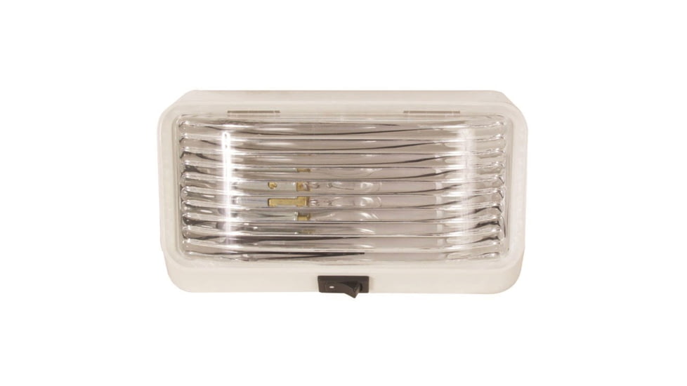 Optronics Rectangular Porchlight - Clear, White Housing, RVPL3CFS