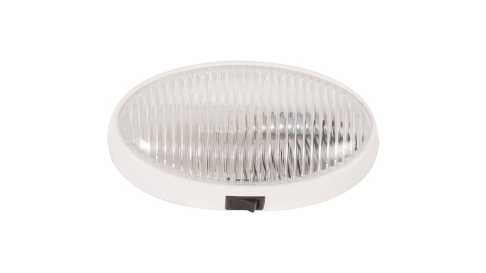 Optronics Surface-Mount Porchlight - Clear Oval, White Housing, RVPL7CFS