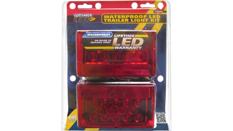 Optronics Waterproof LED Trailer Light Kit With 25ft. Harness And License Plate Bracket, Red, TLL56RK