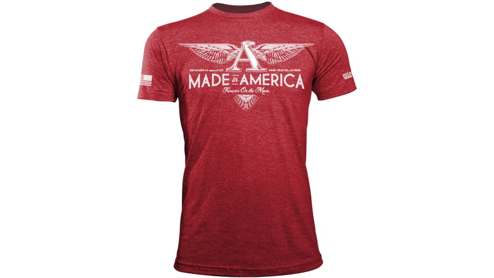 Oscar Mike American Made Wings Tee - Mens T-Shirts, Red, XL, M-OM-HTRRED-01-0211-XL, EDEMO1