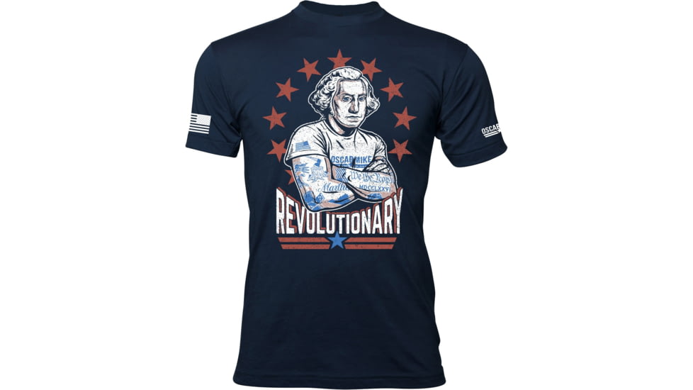 Oscar Mike George Washington Tee - Mens T-Shirts, Navy, M, M-OM-NAVY-01-0036-M