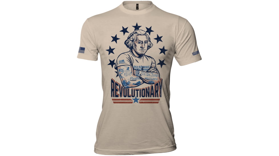 Oscar Mike George Washington Tee - Mens T-Shirts, Sand, 2XL, M-OM-SAND-01-0021-XXL