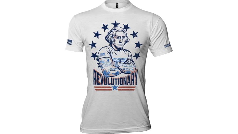 Oscar Mike George Washington Tee - Mens T-Shirts, White, L, M-OM-WHITE-01-0020-L