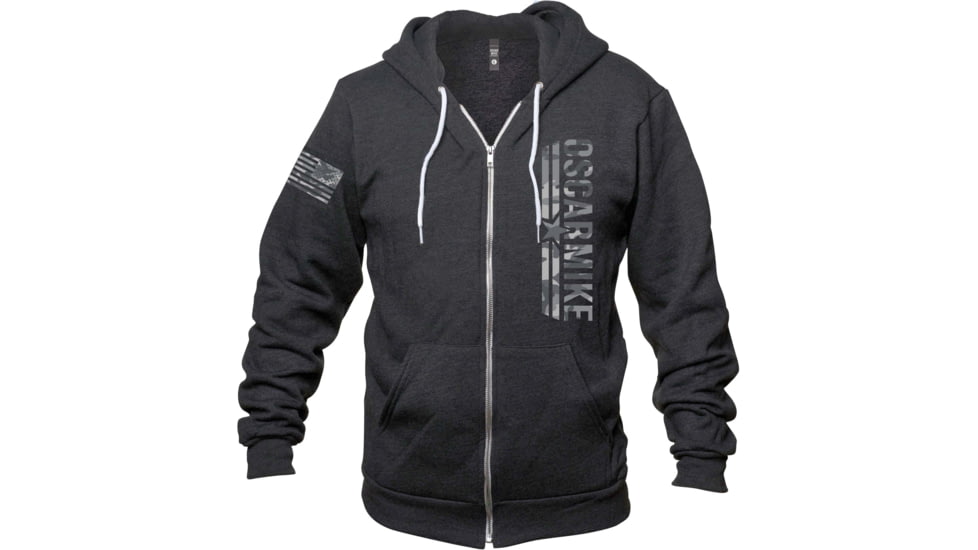 Oscar Mike Oscar Mike Vertical Camo Logo T-Shirt - Mens, Charcoal, XL, U-OM-CHARC-03-0383-XL