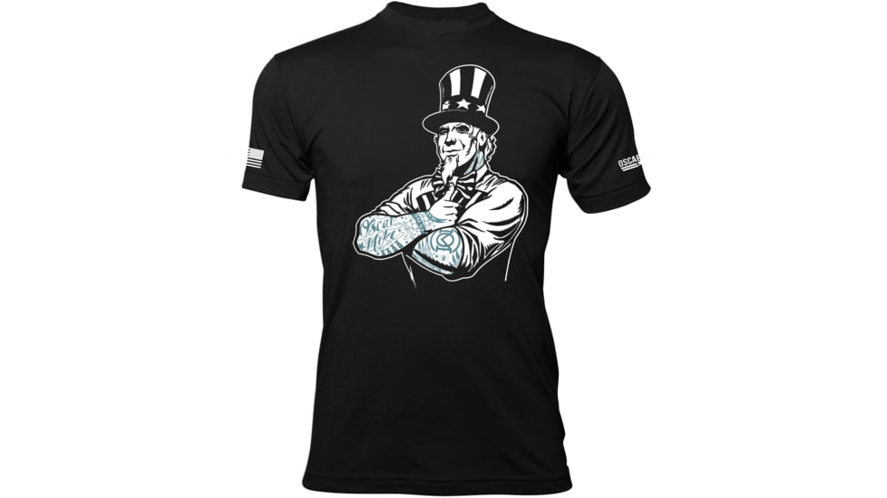 Oscar Mike Uncle Sam Tee - Mens T-Shirts, Black, L, M-OM-BLACK-01-0210-L