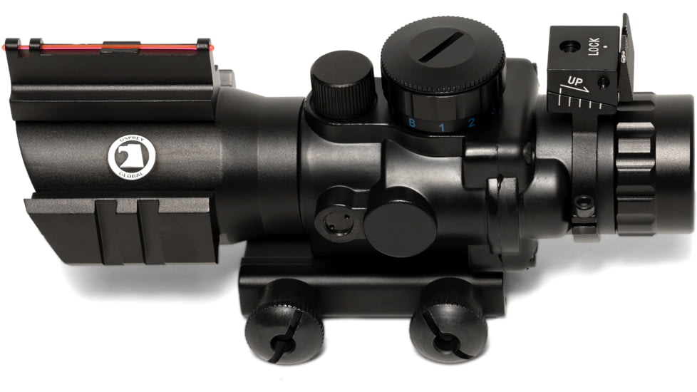 Osprey Global 4x32mm LPVO 30mm Tube Rifle Scope, Second Focal Plane, MilDot Reticle, Black, 4x32MDG