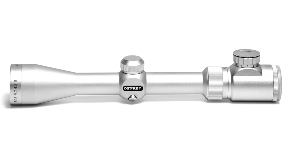 Osprey Global Standard 3-9x40mm LPVO 1in Tube Rifle Scope, MilDot Reticle, Silver, SDS3-9X40MDG