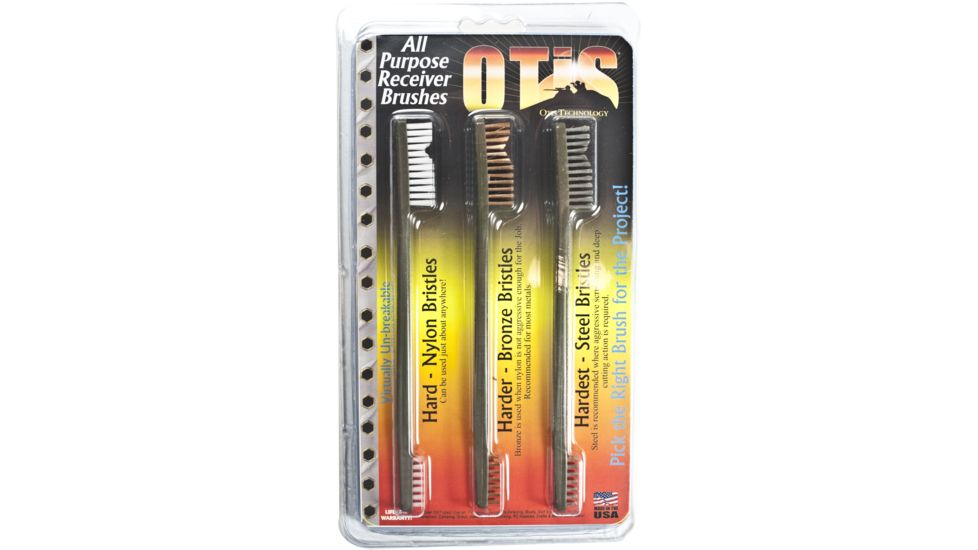 Otis Technology All Purpose Brushes Pack - 3 Pack, Blue/Bronze/Steel, Small, FG-316-3