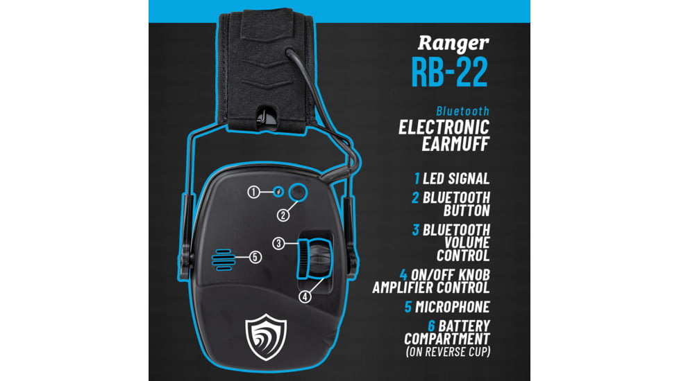 Otis Technology Earshield Ranger Electronic Earmuff w/ Bluetooth