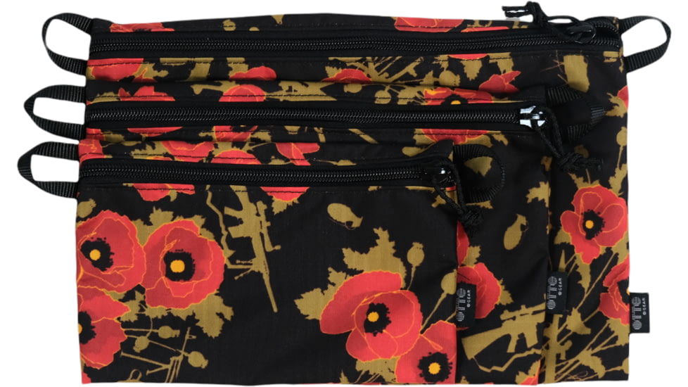 OTTE Gear Utility Pouch Set, Poppies of War/Black, OS, FP3-POWB-OS