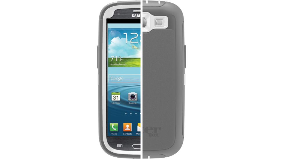 OtterBox Samsung Galaxy SIII Defender, White/Grey, Galaxy S3 77-21514