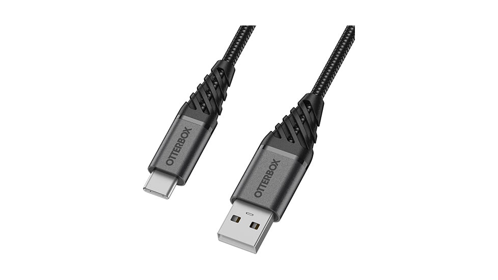 OtterBox USB-C to USB-A Cable 1m, Black/Ash, 78-52664