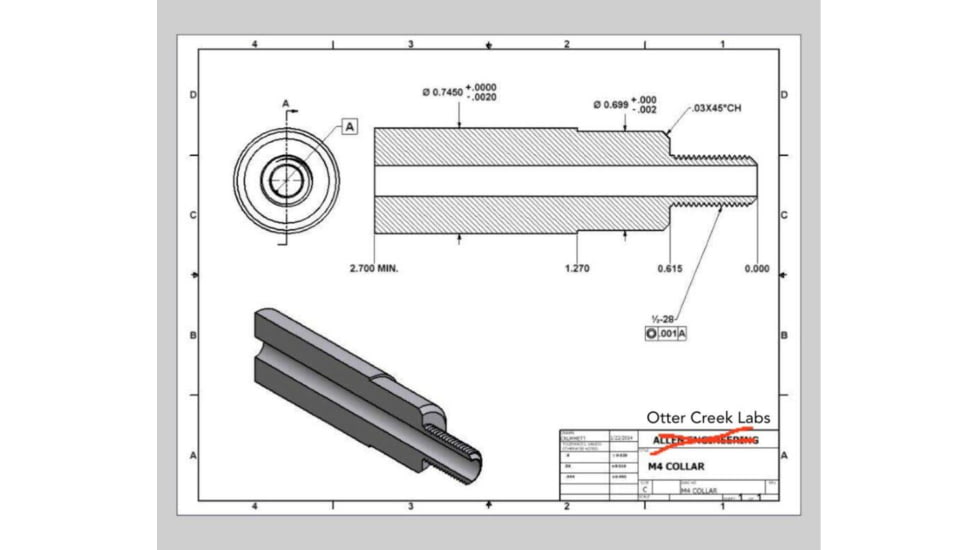 Otter Creek Labs M4 Collar, Black Nitride Finish, Black, OCL-201