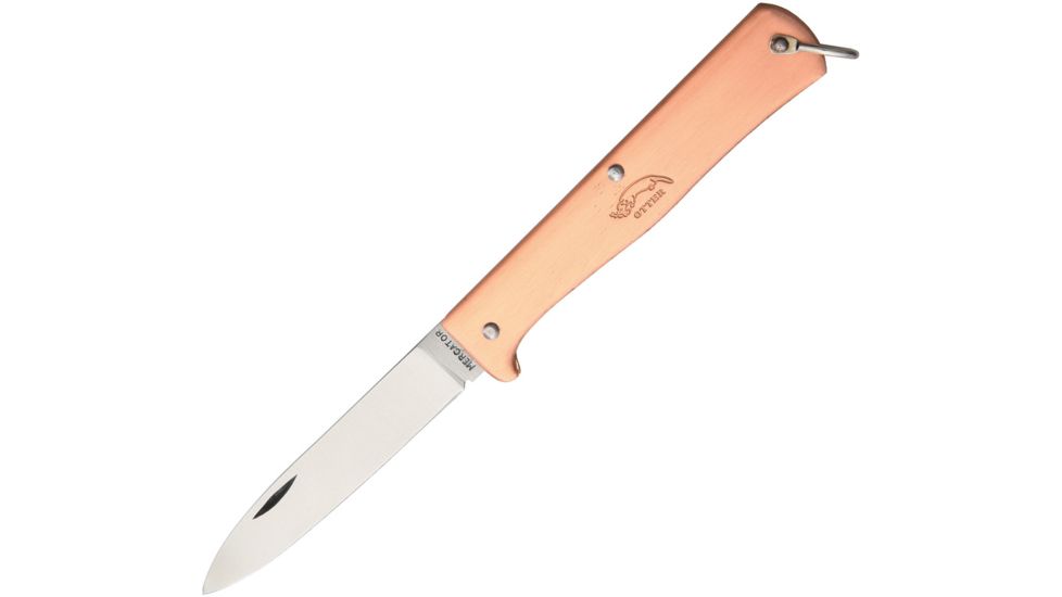 OTTER-Messer Small Mercator Copper Carbon Folding Knife,3in,Carbon Steel,Standard Edge,Satin OTT10601