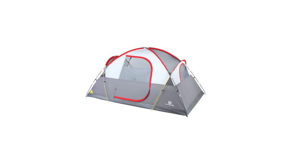 Outbound 6-Person 3-Season Lightweight Dome Tent w/Carry Bag and Rainfly, Red, CTI0765451