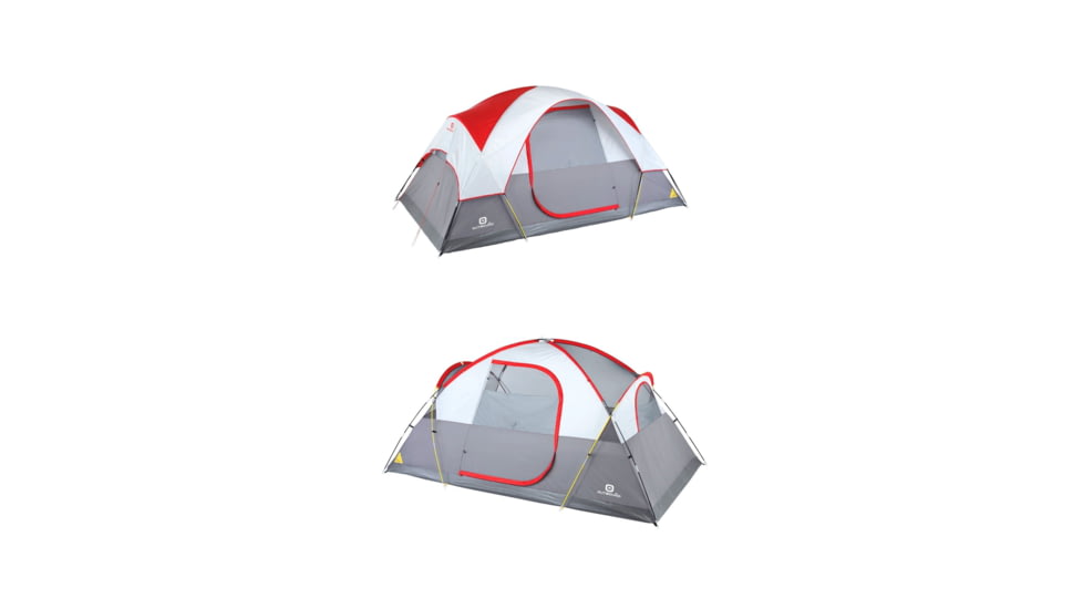 Outbound 6-Person 3-Season Lightweight Dome Tent w/Carry Bag and Rainfly, Red, CTI0765451