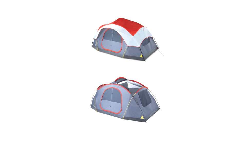 Outbound 8-Person 3-Season 2-Room Lightweight Dome Tent w/ Carry Bag and Rainfly, Red, CTI0765454