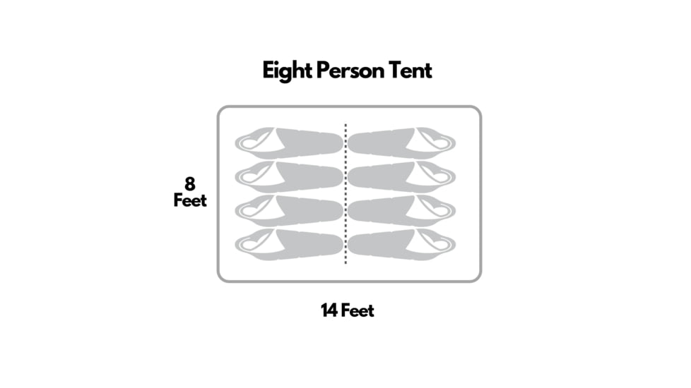 Outbound 8-Person 3-Season 2-Room Lightweight Dome Tent w/ Carry Bag and Rainfly, Red, CTI0765454