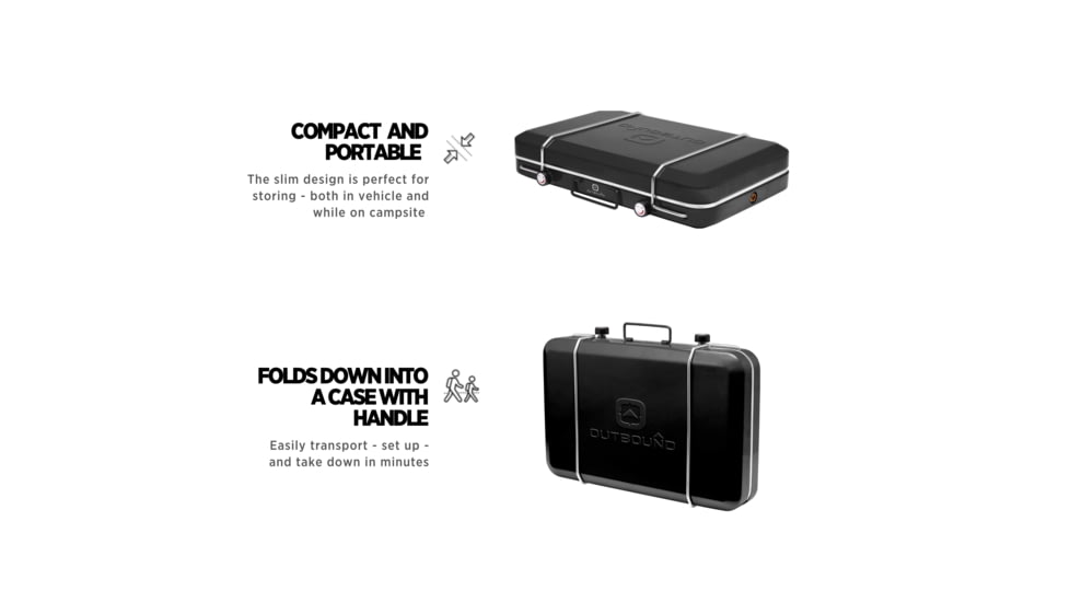 Outbound Portable Propane Gas Camping Stove w/2 Burners, Black, CTI07658131