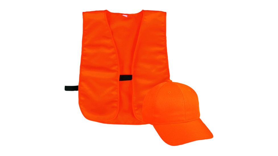 Outdoor Cap Vest/Cap Combo Adult, Blaze Orange, BLZCPV