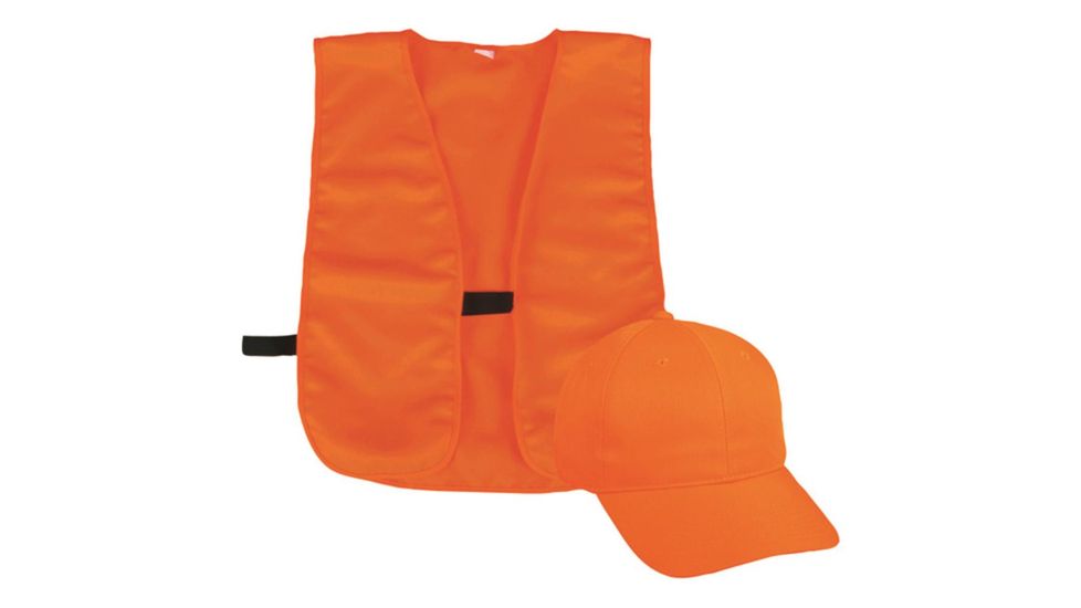 Outdoor Cap Vest/Cap Combo Youth, Blaze Orange, BLZCPVY
