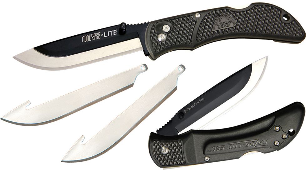 Outdoor Edge Cutlery 3.0 ONYX-LITE Black, 3-Blades Box, Black, OX-30