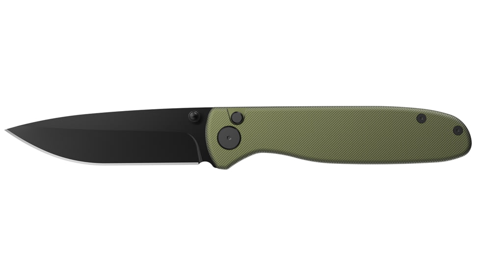 Outdoor Edge Cutlery Dirk Folding Knife, 3.25in, 8Cr13MoV Stainless Steel, Drop Point Blade, Green Anodized Handle, DK1C
