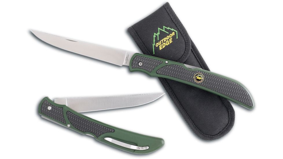 Outdoor Edge Cutlery Fish &amp; Bone Knife, Green, One size FB-1